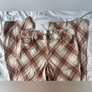 Hollister plaid high rise flare pants